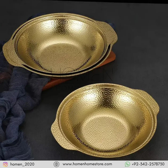 GOLDEN BOWL WITH TEXTURE_26cm