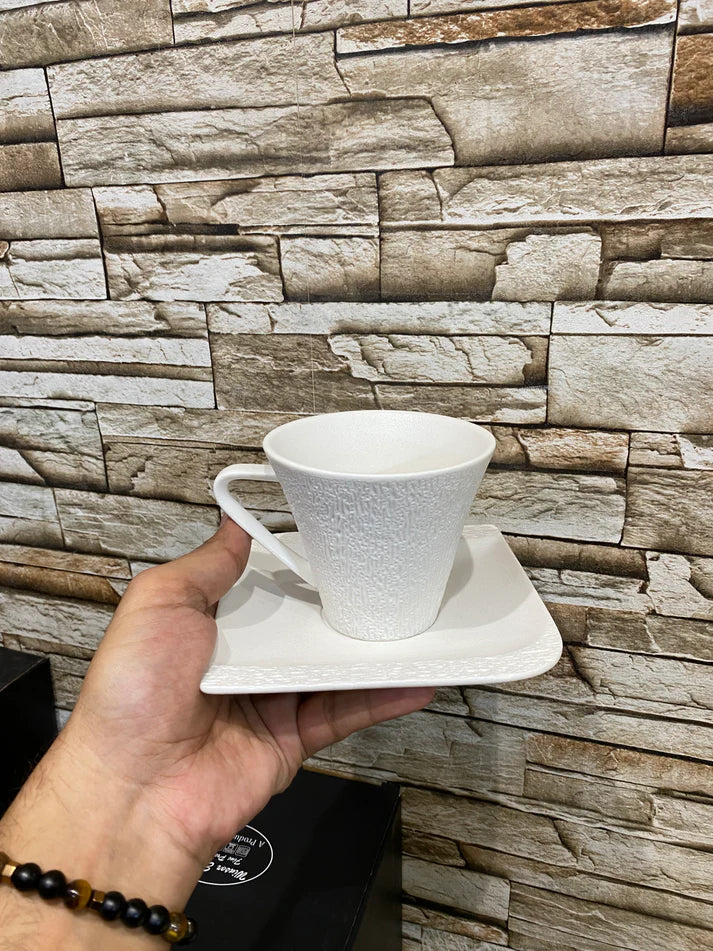 Fine Porcelain Cup and Saucer Set - White