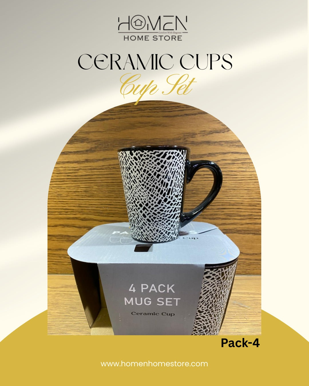 4 Pack Mug Set