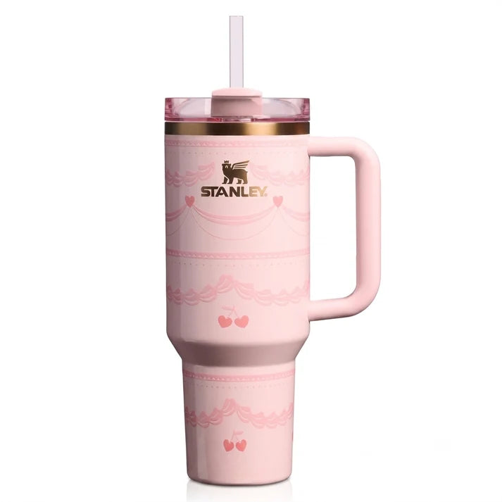 Stanley Quencher H2.0 FlowState™ Tumbler 40oz – Pink Velvet Cake | Limited Edition Valentine’s Day