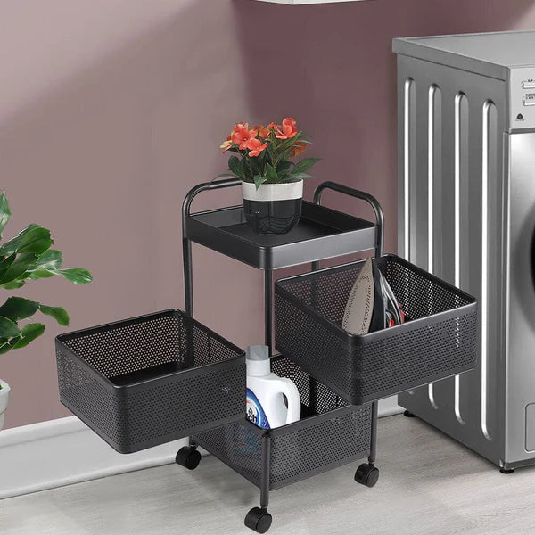 Square Kitchen Storage Trolley - 3 STEP