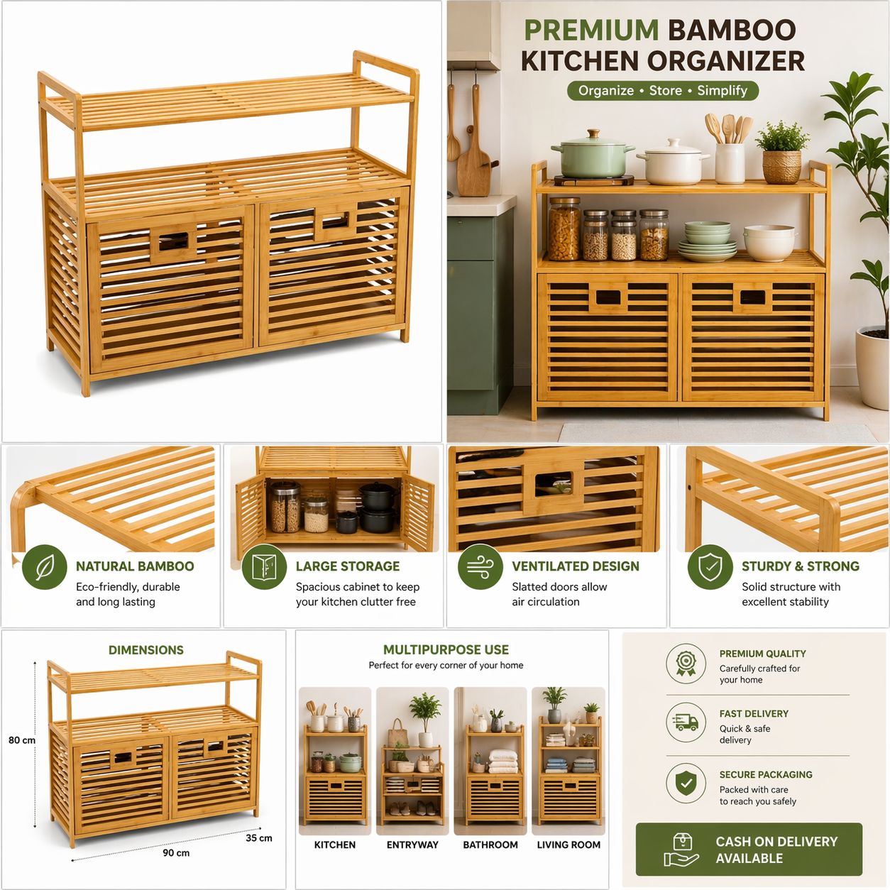 Multipurpose Bamboo Laundry Basket