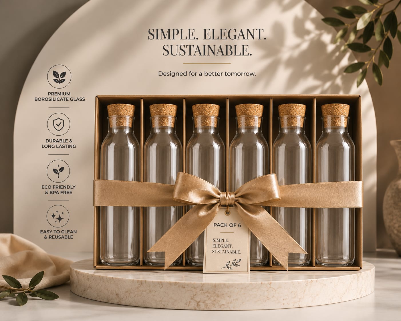 Glass Cork Bottle - 1000ml