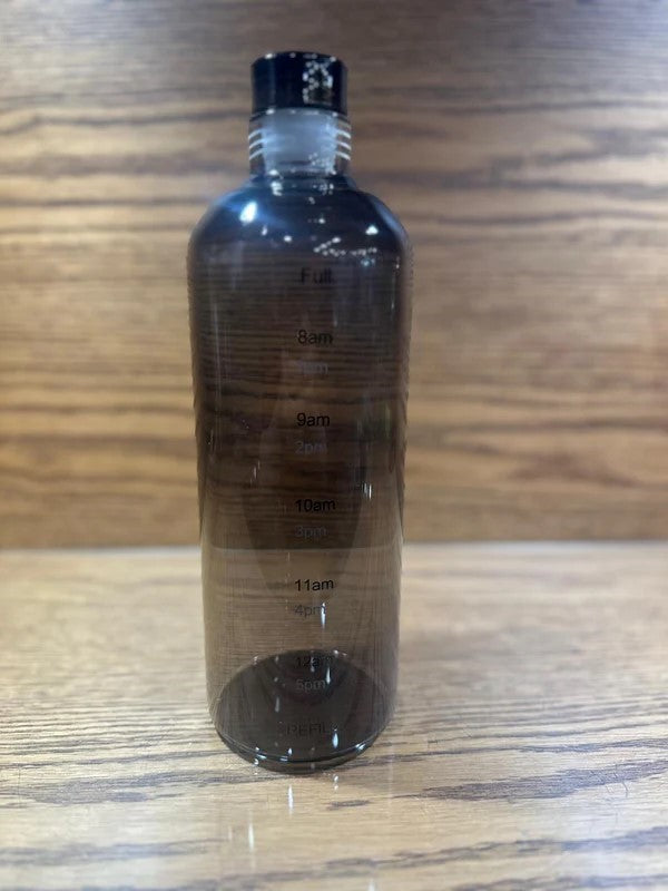 Black Glass Bottles with Time Marker
