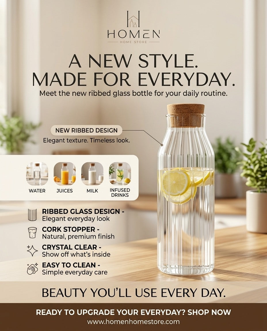 Glass Cork Bottle - 1000ml