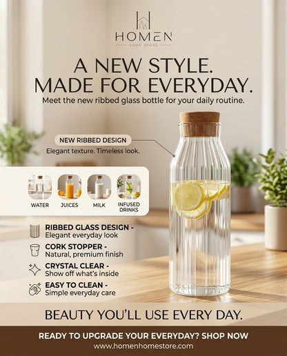 Glass Cork Bottle - 1000ml