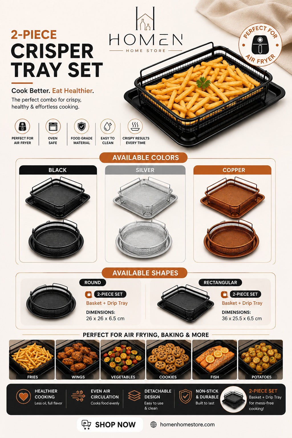 2 Piece Crispy Tray Set