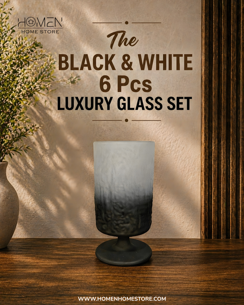 The Black & White 6 Pcs Luxury Glass Set
