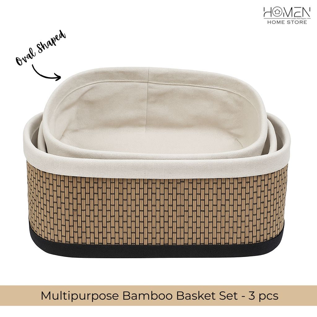 Multipurpose Bamboo Baskets - Set of 3