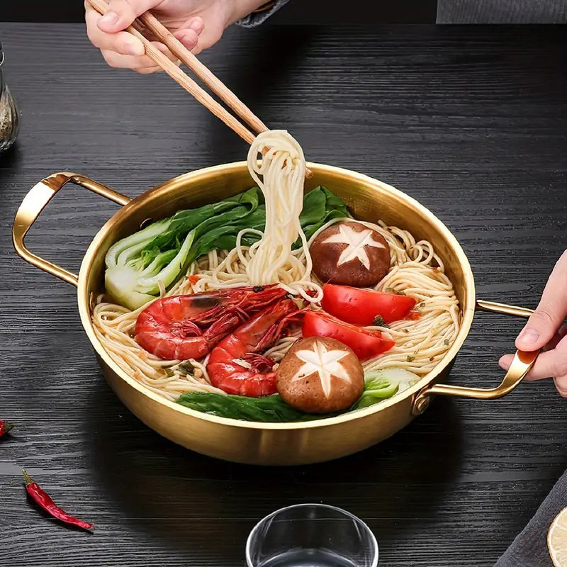 Korean Gold Ramen Pot with Handles