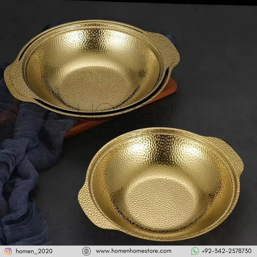 GOLDEN BOWL WITH TEXTURE_26cm