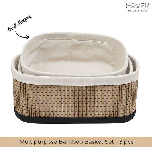 Multipurpose Bamboo Basket Set - Oval Shaped