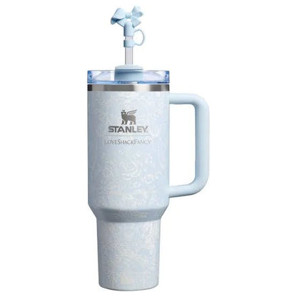 Stanley x LoveShackFancy Holiday Quencher H2.0 FlowState™ Tumbler 40oz – Coquette Bow Winter Ice