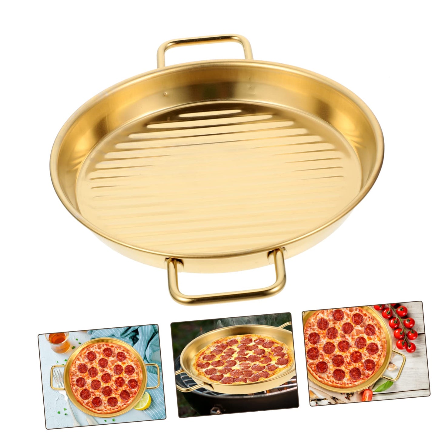 Elegant Serving Platter With Golden Coating