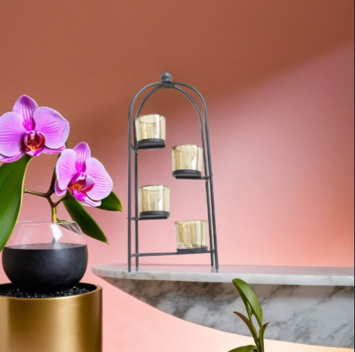 Amber Arch Votive Stand