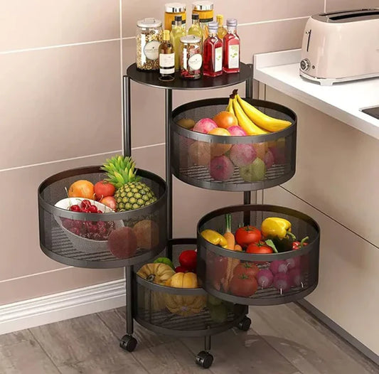 Round Kitchen Storage Trolley - 4 STEP