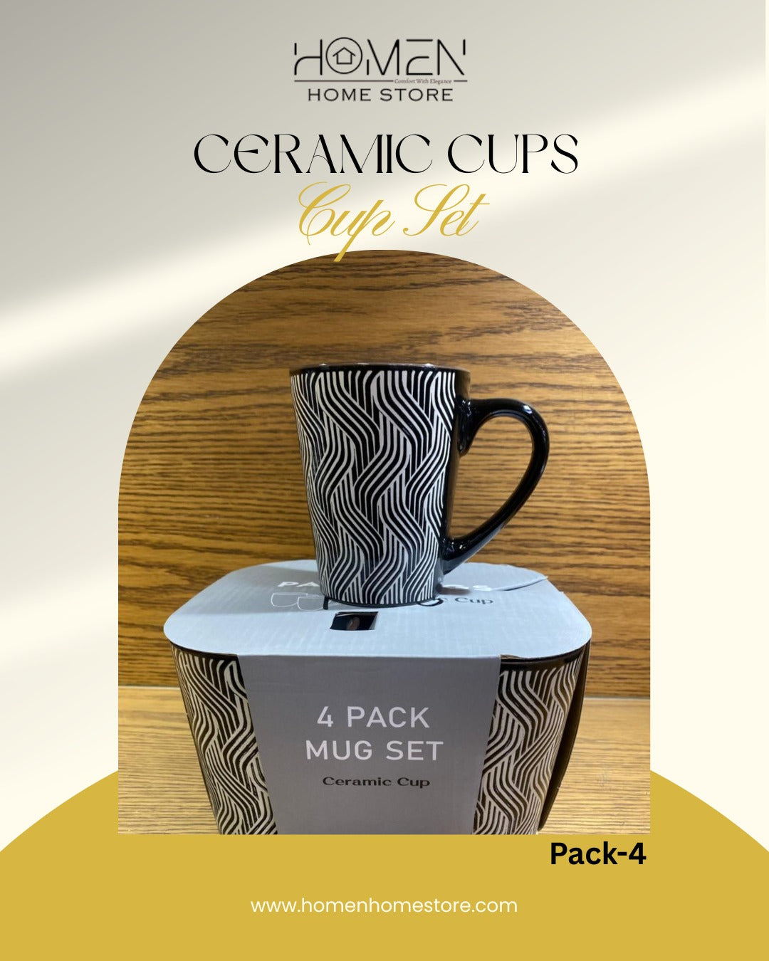 4 Pack Mug Set
