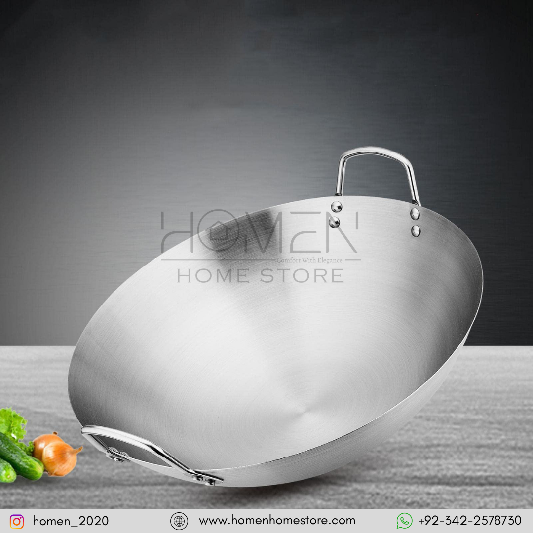 STAINLESS STEEL HEAVY GUAGE WOK