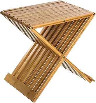 Multi purpose bamboo foldable chair / side table