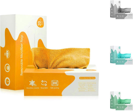 Microfiber Removable Cleaning Rags - 20 Pack