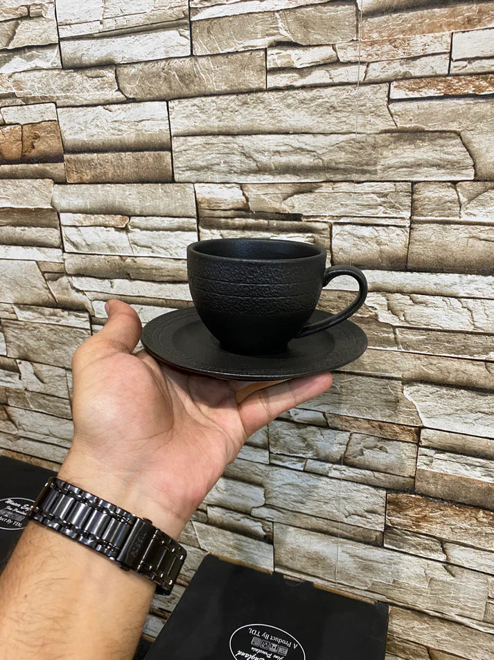 Fine Porcelain Cup and Saucer Set - Black