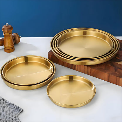 Golden Thali Style Plates