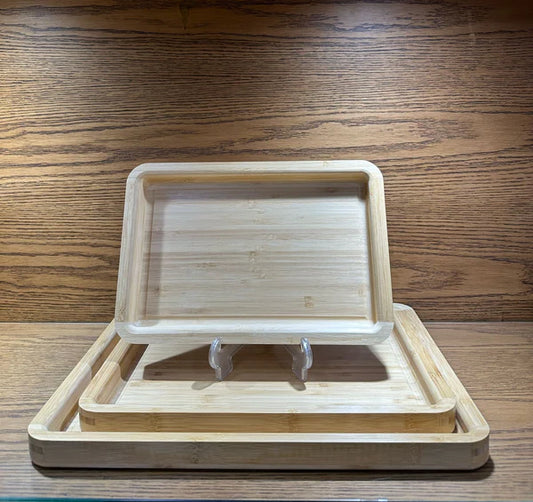Wooden Bamboo Serving Tray With Handles