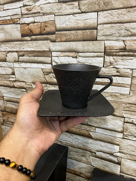 Fine Porcelain Cup and Saucer Set - Black