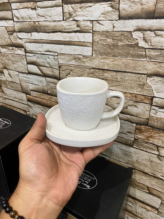 Fine Porcelain Cup and Saucer Set - White