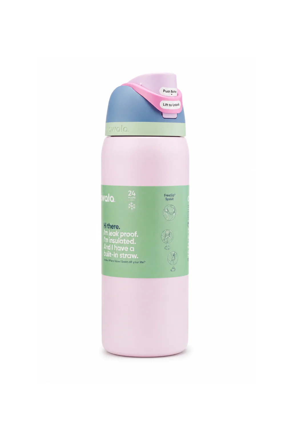 Owala Free Sports Edition Insulated Water Bottle – 32oz (946ml) | Leak-Proof Stainless Steel Bottle with Built-in Straw