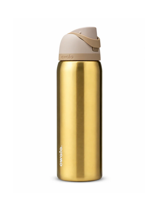 Owala Sleigh Limited Edition Metallic Gold Insulated Stainless Steel Water Bottle – 32 oz (946ml)