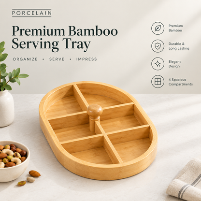 6 Partition Bamboo Dry Fruit Box