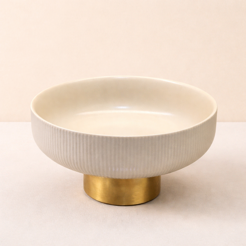 Ceramic Bowls with Golden Base