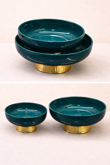 Ceramic Bowls with Golden Base