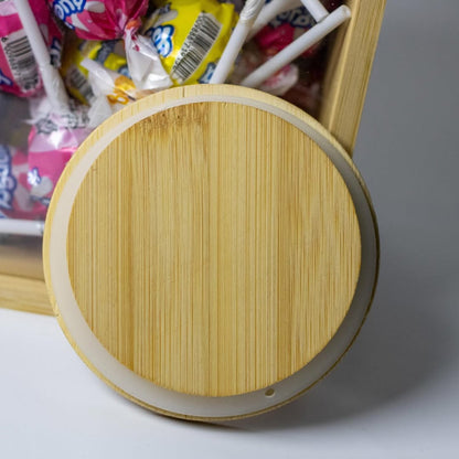 Wood & Glass Storage Jars with Lid