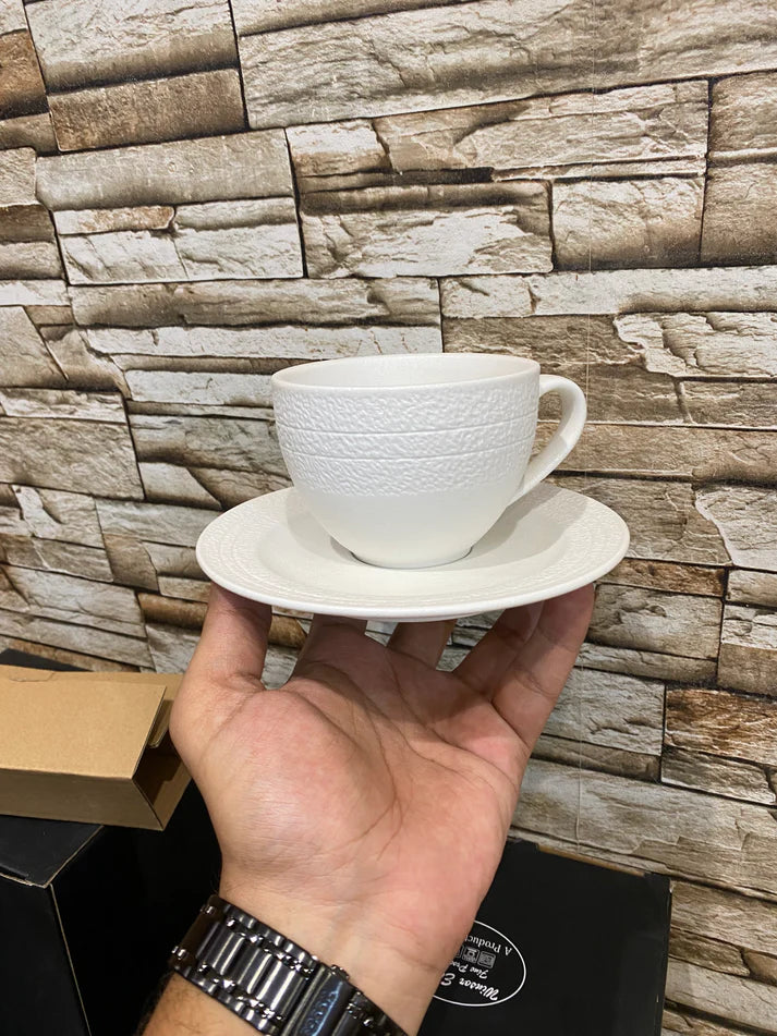 Fine Porcelain Cup and Saucer Set - White