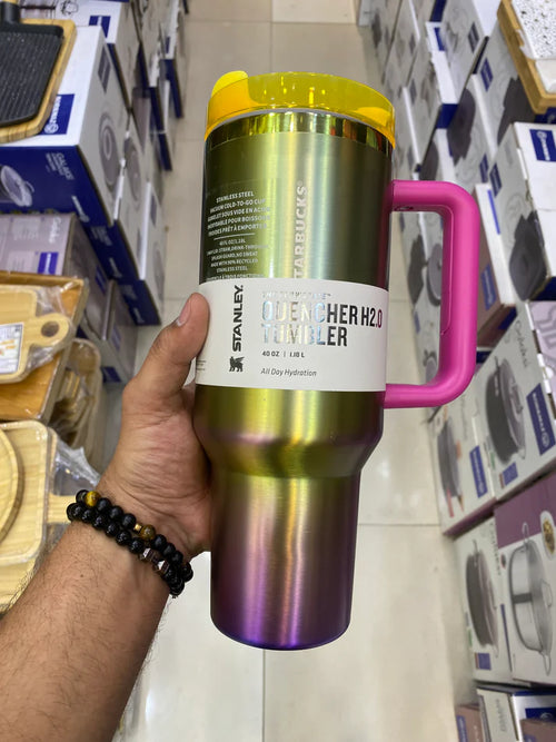 The Starbucks X Quencher H2.0 Flowstate Tumbler Purple Gold