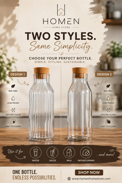 Glass Cork Bottle - 1000ml