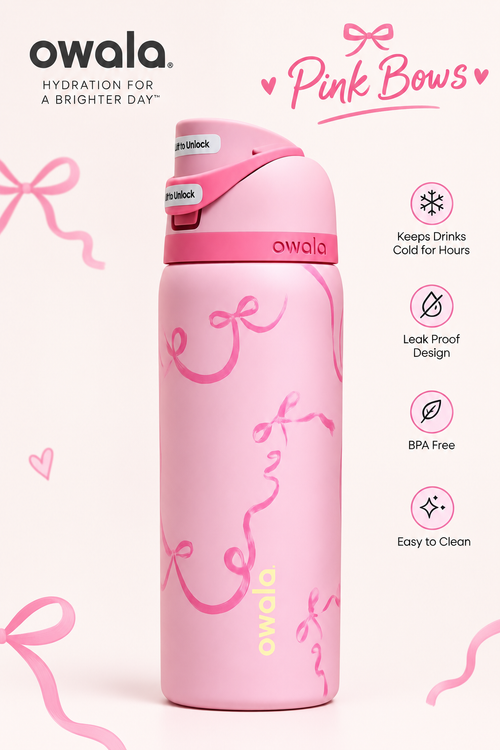 Owala Free Sip Tied and True Pink Waves