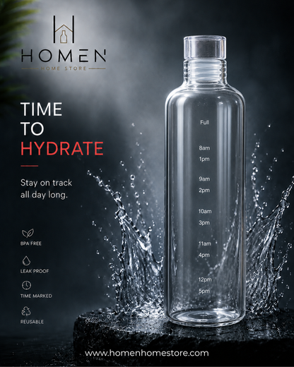 Time Marker Glass Bottle