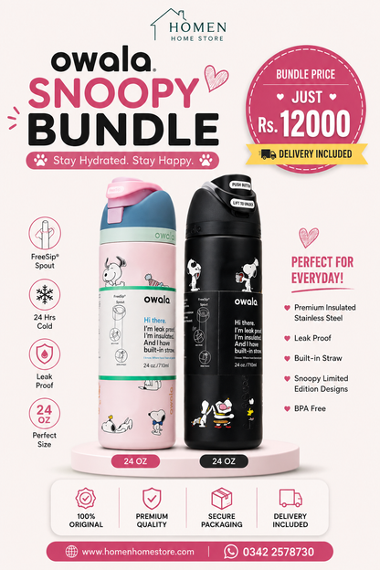 Owala FreeSip® | 24 Oz | Snoopy pink