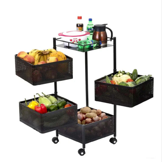 Square Kitchen Storage Trolley - 4 STEP