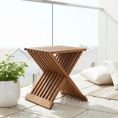 Multi purpose bamboo foldable chair / side table