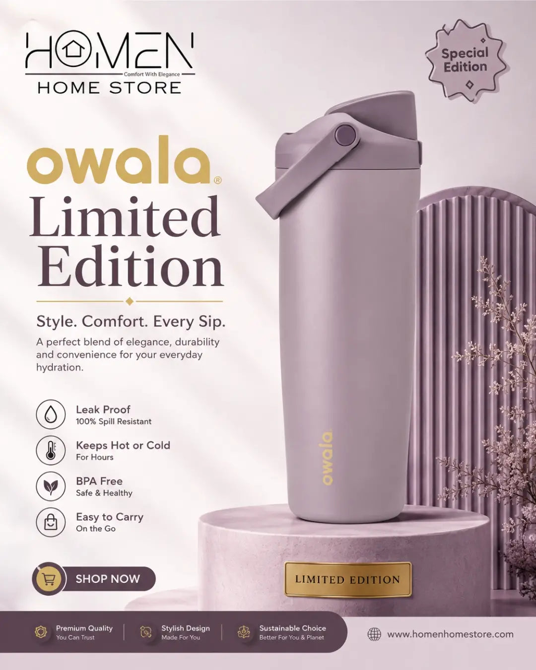 Owala FreeSip® Tumbler & Sway | 30 Oz | Spring Revival (Limited Edition) - Slightly Defected.