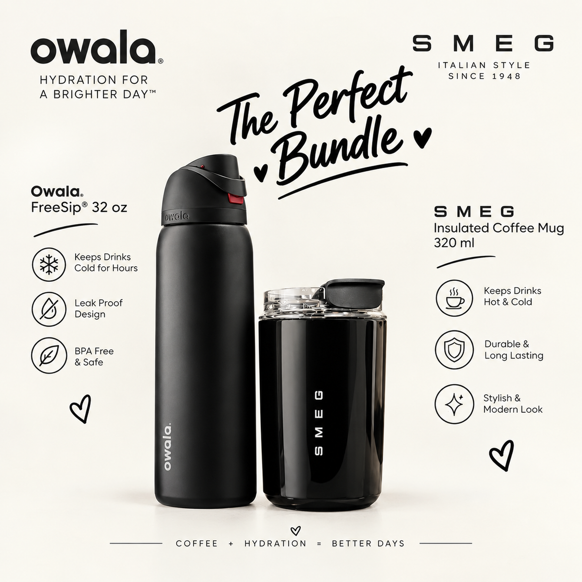 Owala FreeSip® | All Black With Smeg Coffee Mugs