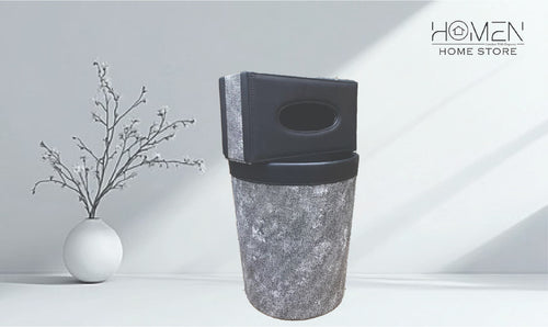 LEATHER TISSUE BOX DENIM