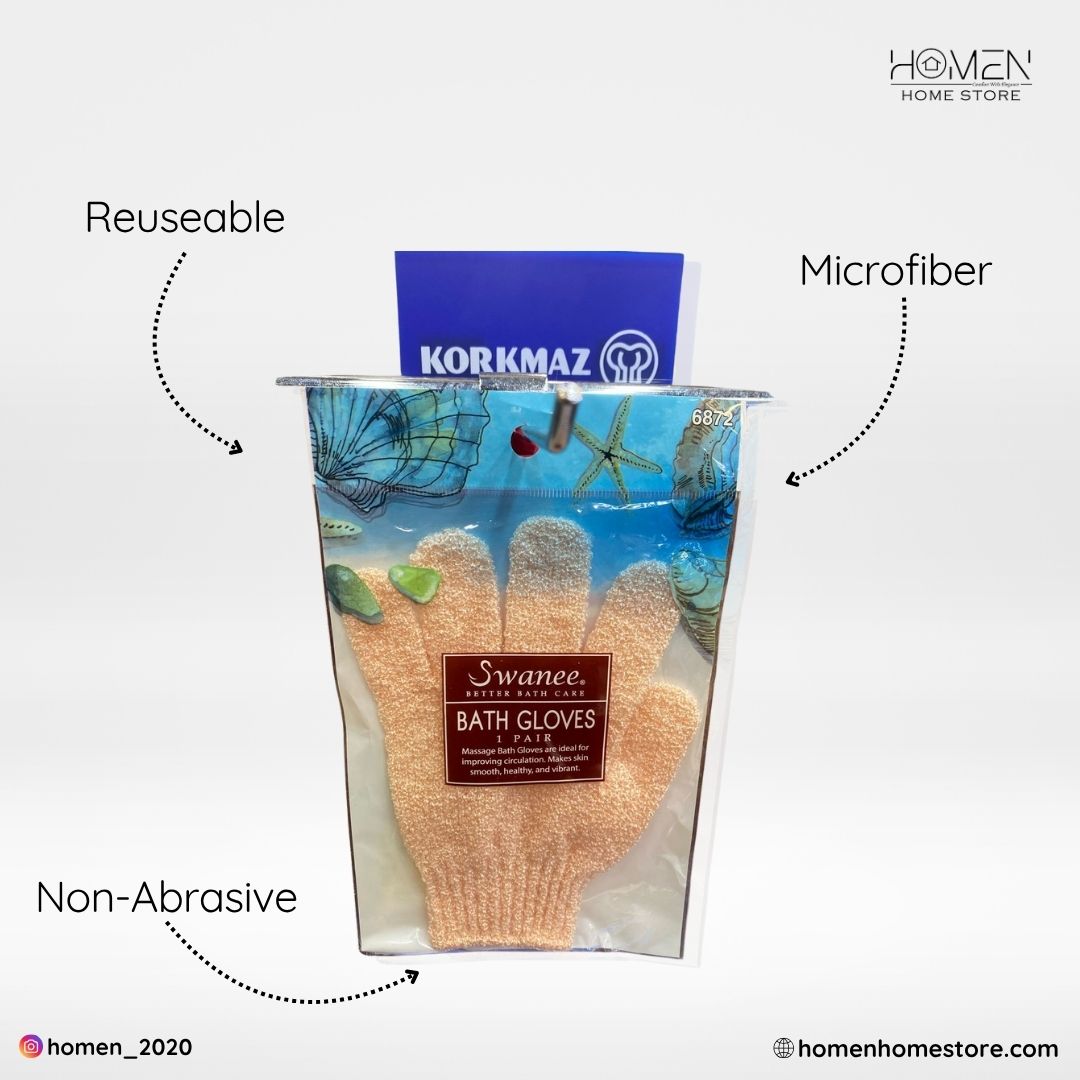 Heavy Microfiber Bath Gloves 1 pair