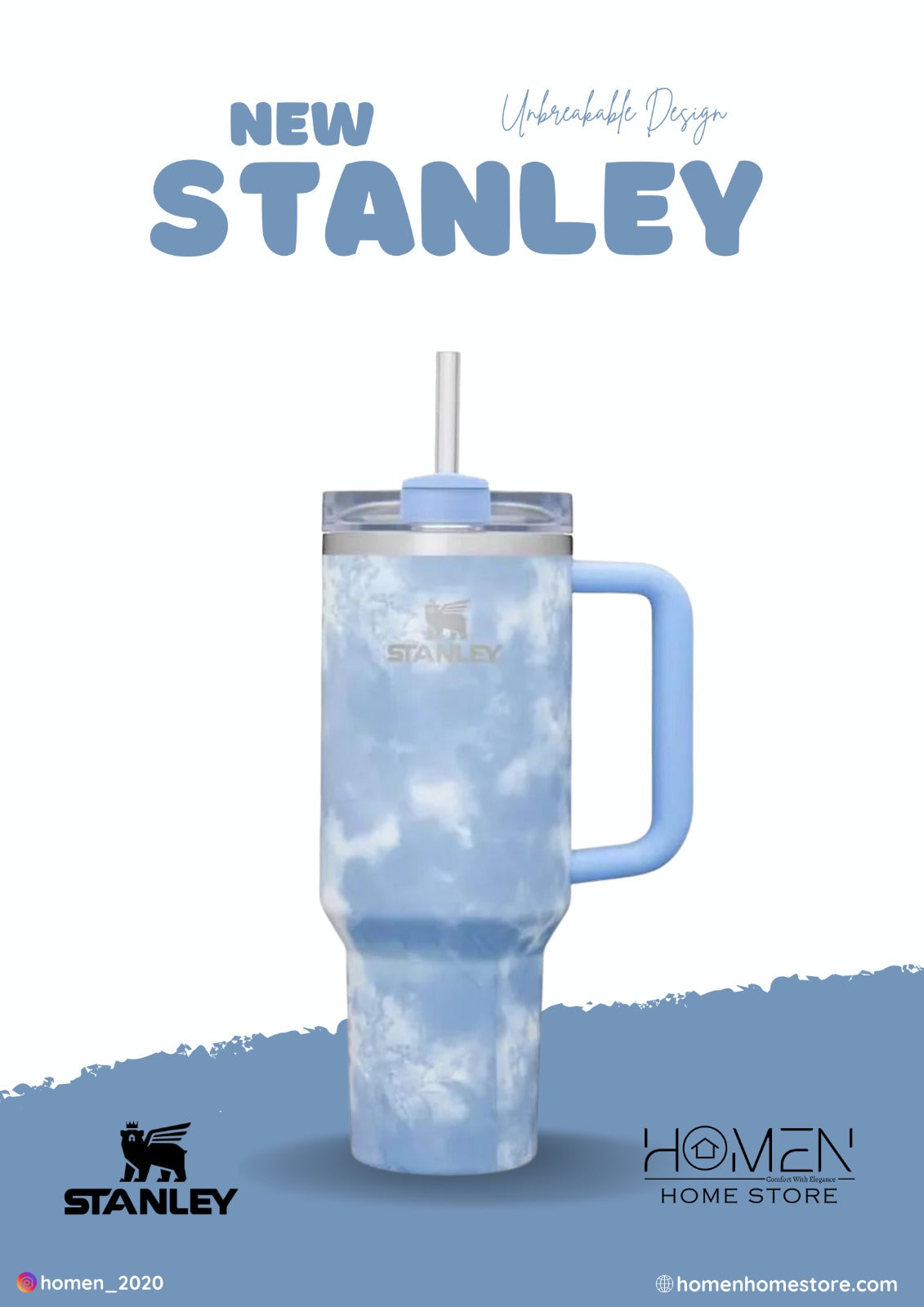 BLUE TIE & DYE - Quencher H2.0 Flow State™ Tumbler | 40 OZ
