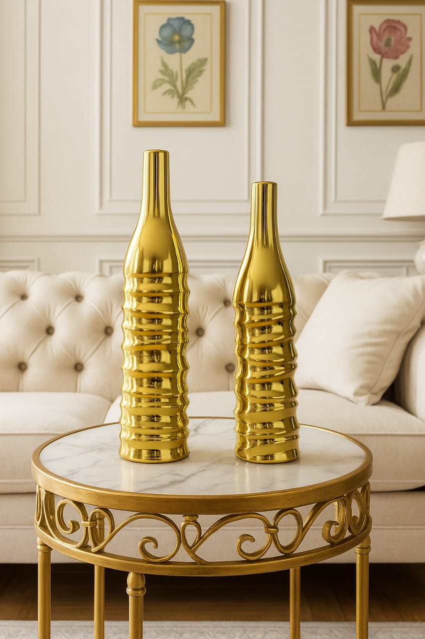 Golden Ripple Vases