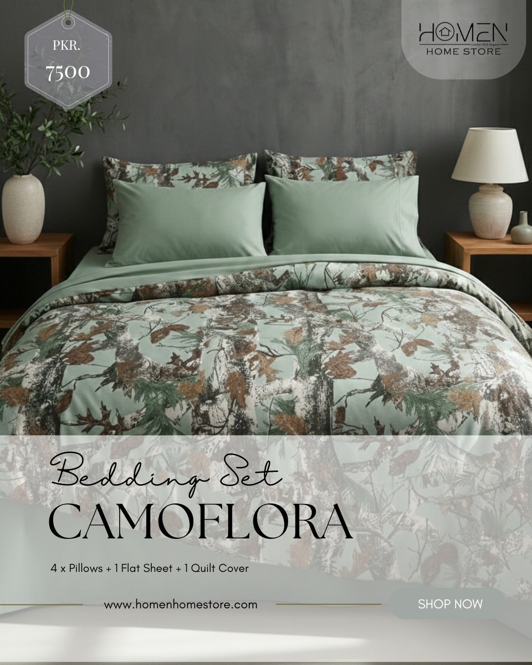 CAMOFLORA- BEDDING SET